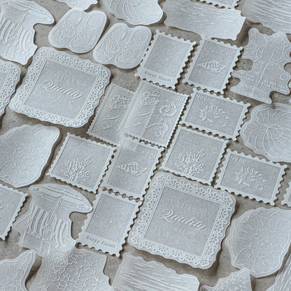 White Mist Journal Puffy Stickers