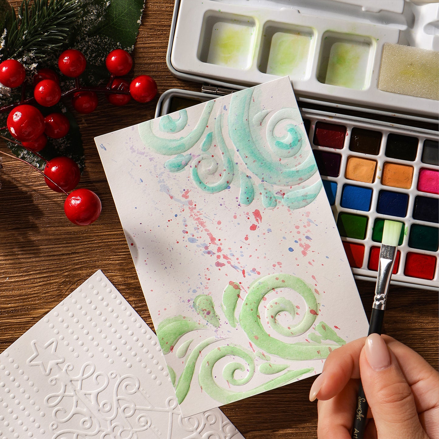Christmas Winter Tales embossed Papers