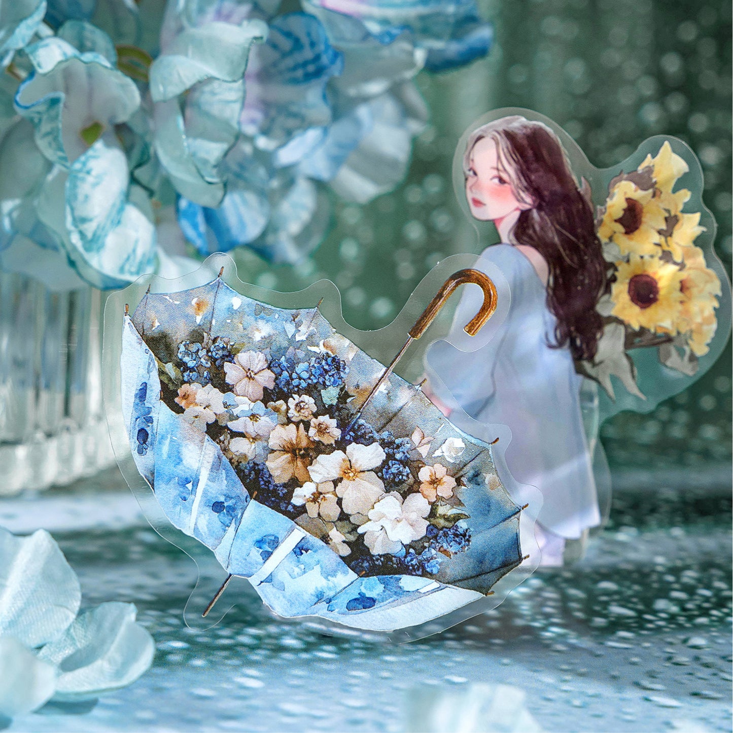 Floral Umbrella Concerto Stickers