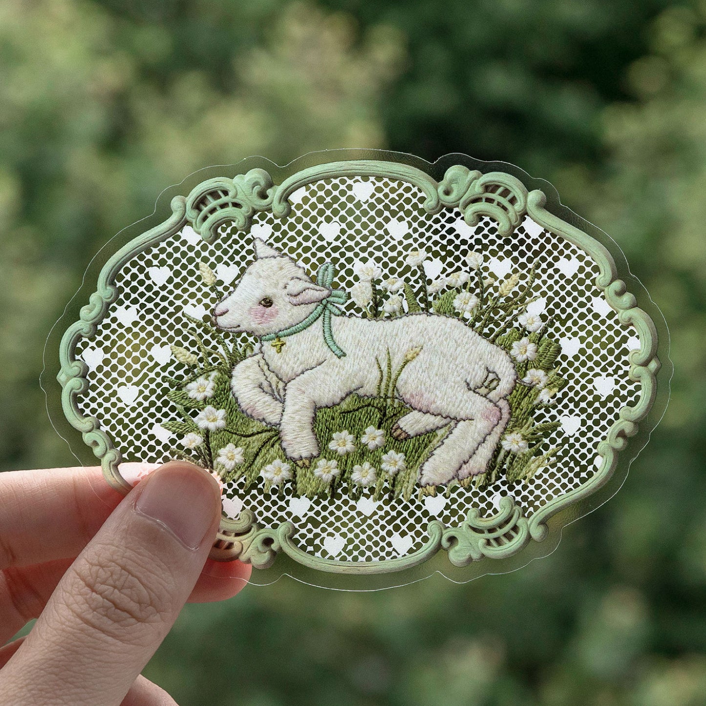 Lace Floral Frame Stickers