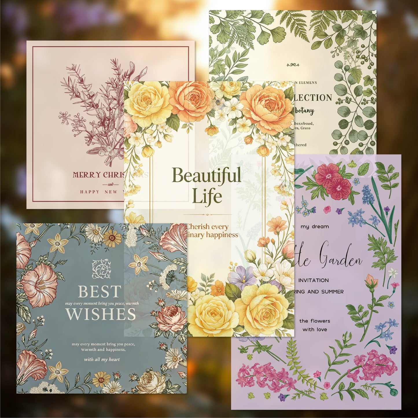 Floral Botanical Vellum Papers