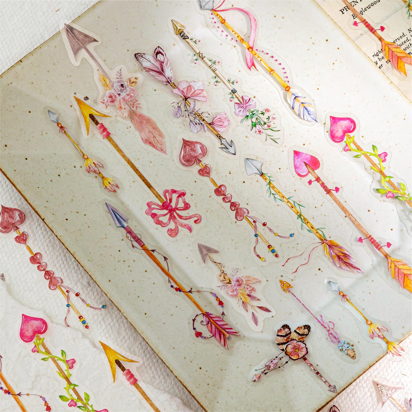 Vintage Feather Traces Stickers