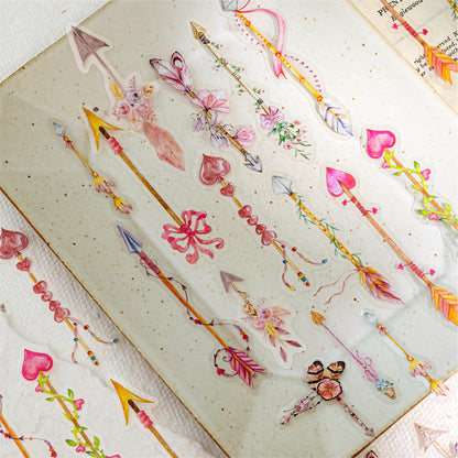 Vintage Feather Traces Stickers