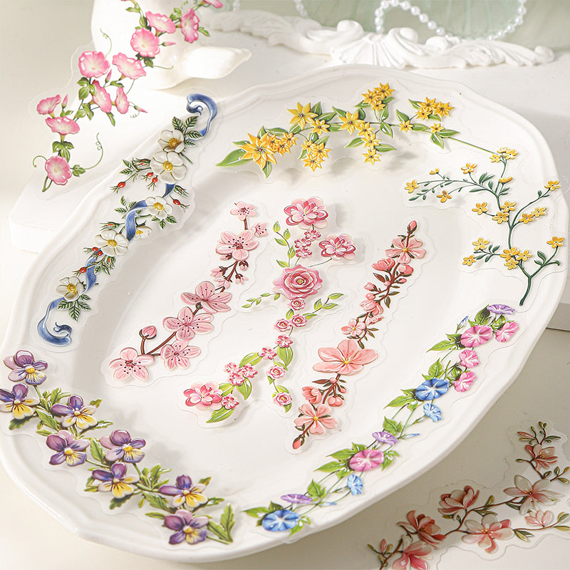 Floral Porcelain Elegance Stickers