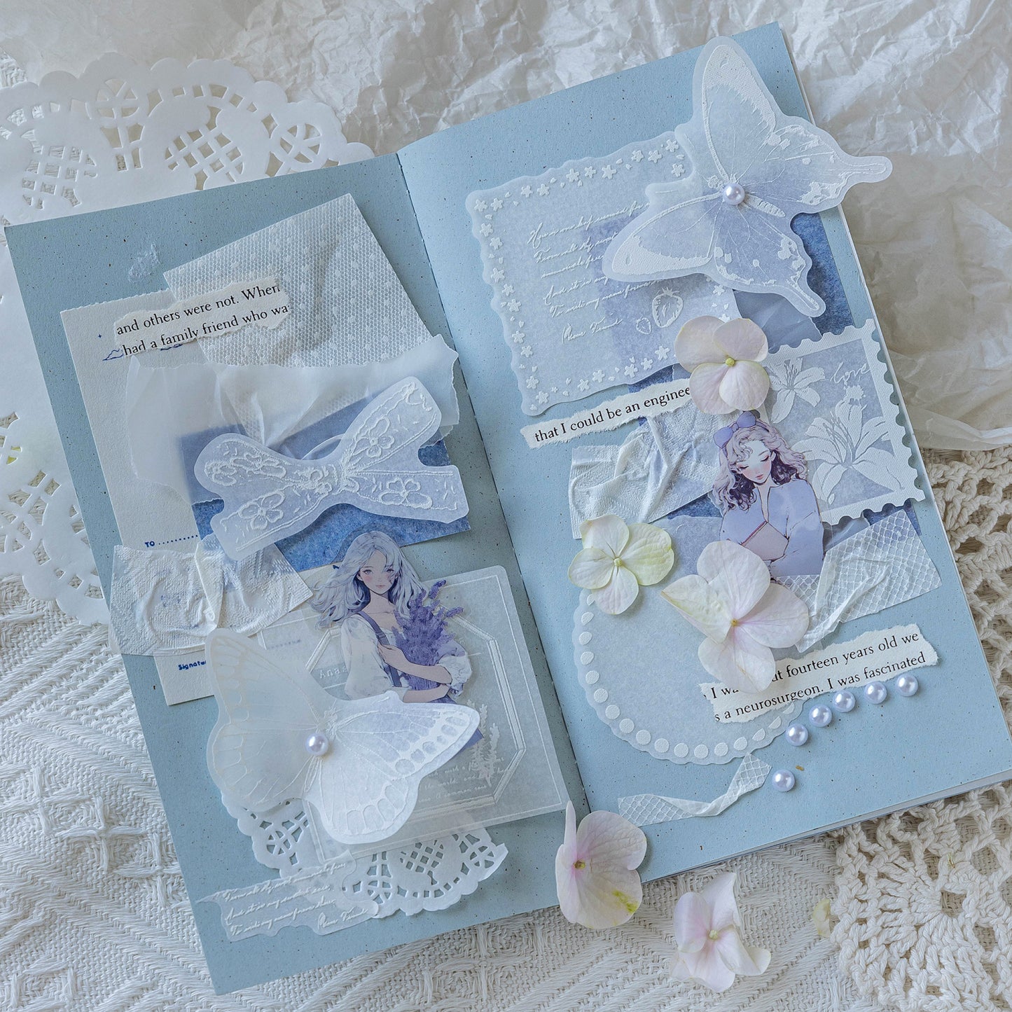 White Mist Journal Puffy Stickers