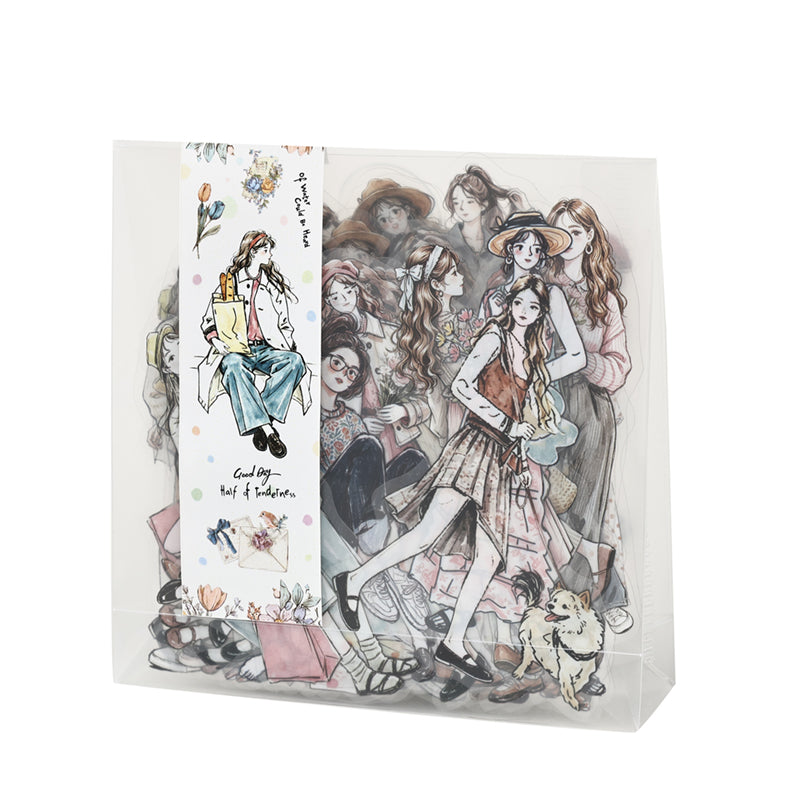Poetic Companionship Girl Stickers 100pcs