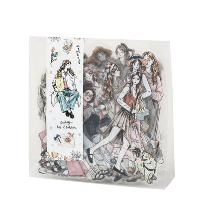 Poetic Companionship Girl Stickers 100pcs
