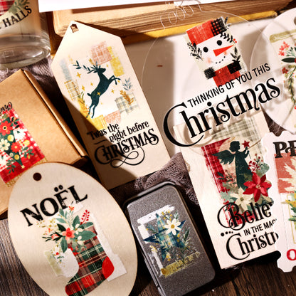 Vintage Christmas Gold Transfer Stickers
