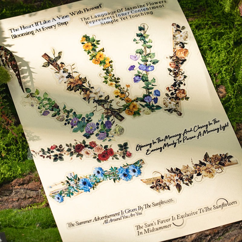 Floral Vine Stripe Stickers
