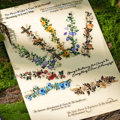 Floral Vine Stripe Stickers