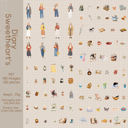 Sweetheart Diary Stickers 100pcs