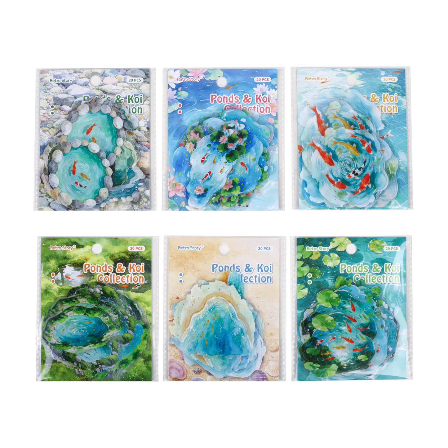 Clear Pond Koi Stickers