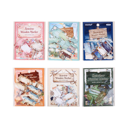 Seaside Wooden Sign Stickers