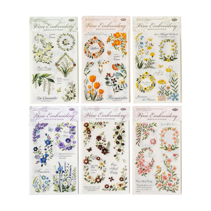 Vine Embroidery Rub-on Stickers