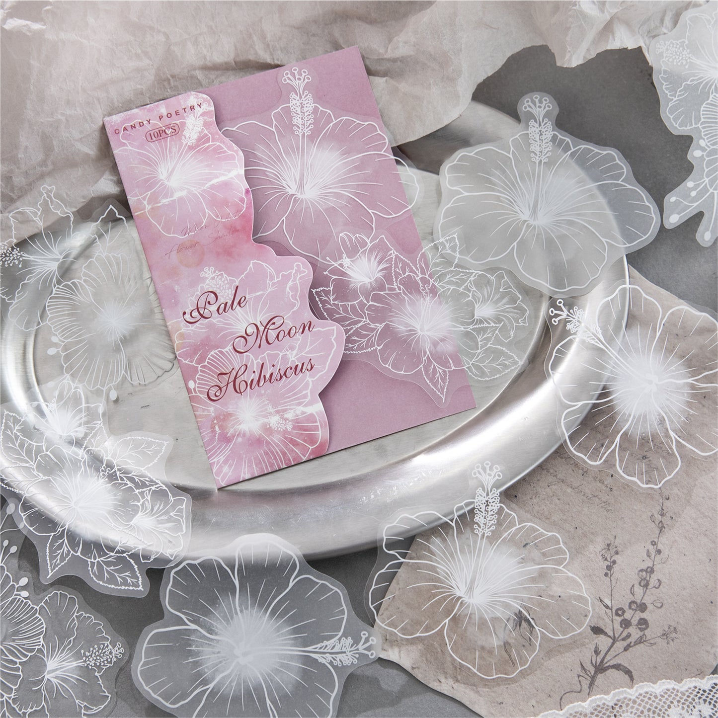Moonlit Floral Shadows Stickers