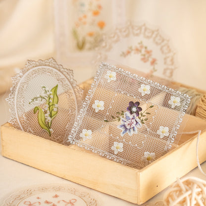 Glayed Tulle Lace Stickers