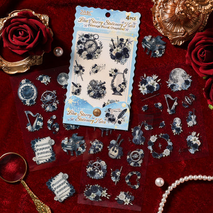 Flowers and Old Pages Stickers
