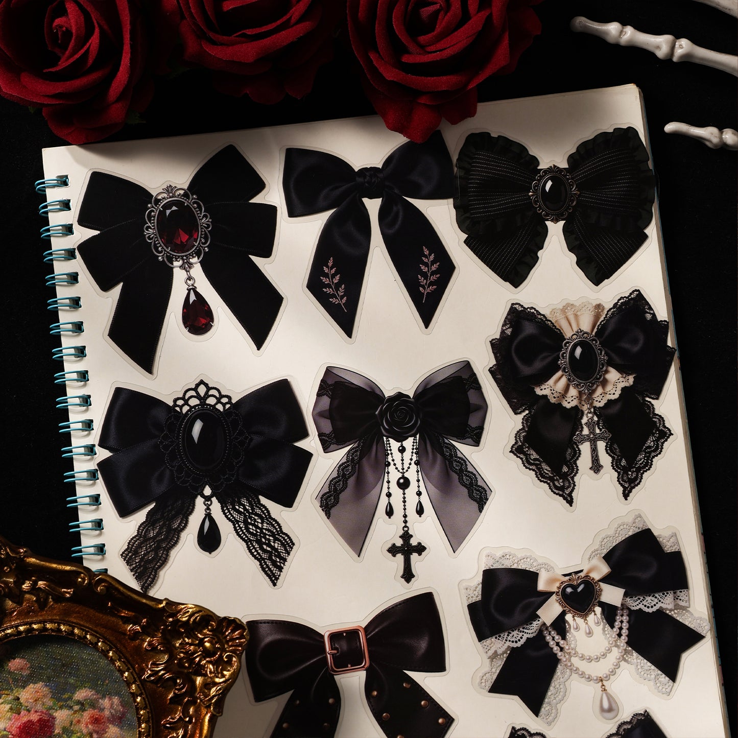 Gothic Bow Tie Stickers