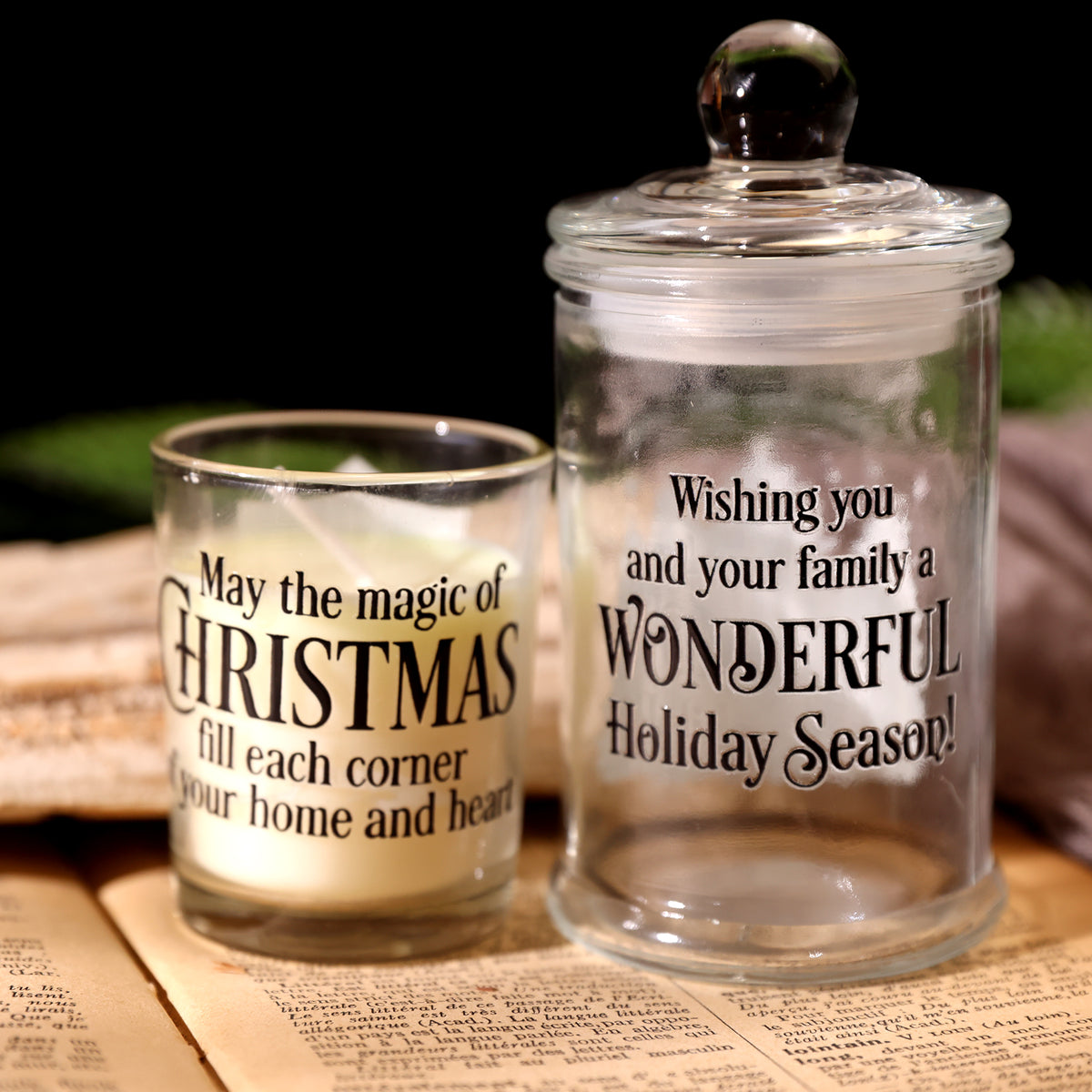 Christmas Typography Black Transfer Stickers