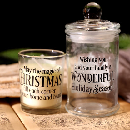 Christmas Typography Black Transfer Stickers
