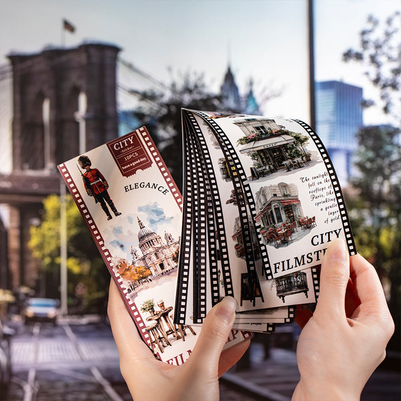 City Filmstrip Sticker Book
