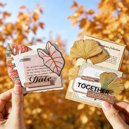 Knitted Autumn Leaves Stickers