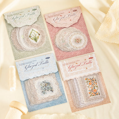 Glayed Tulle Lace Stickers