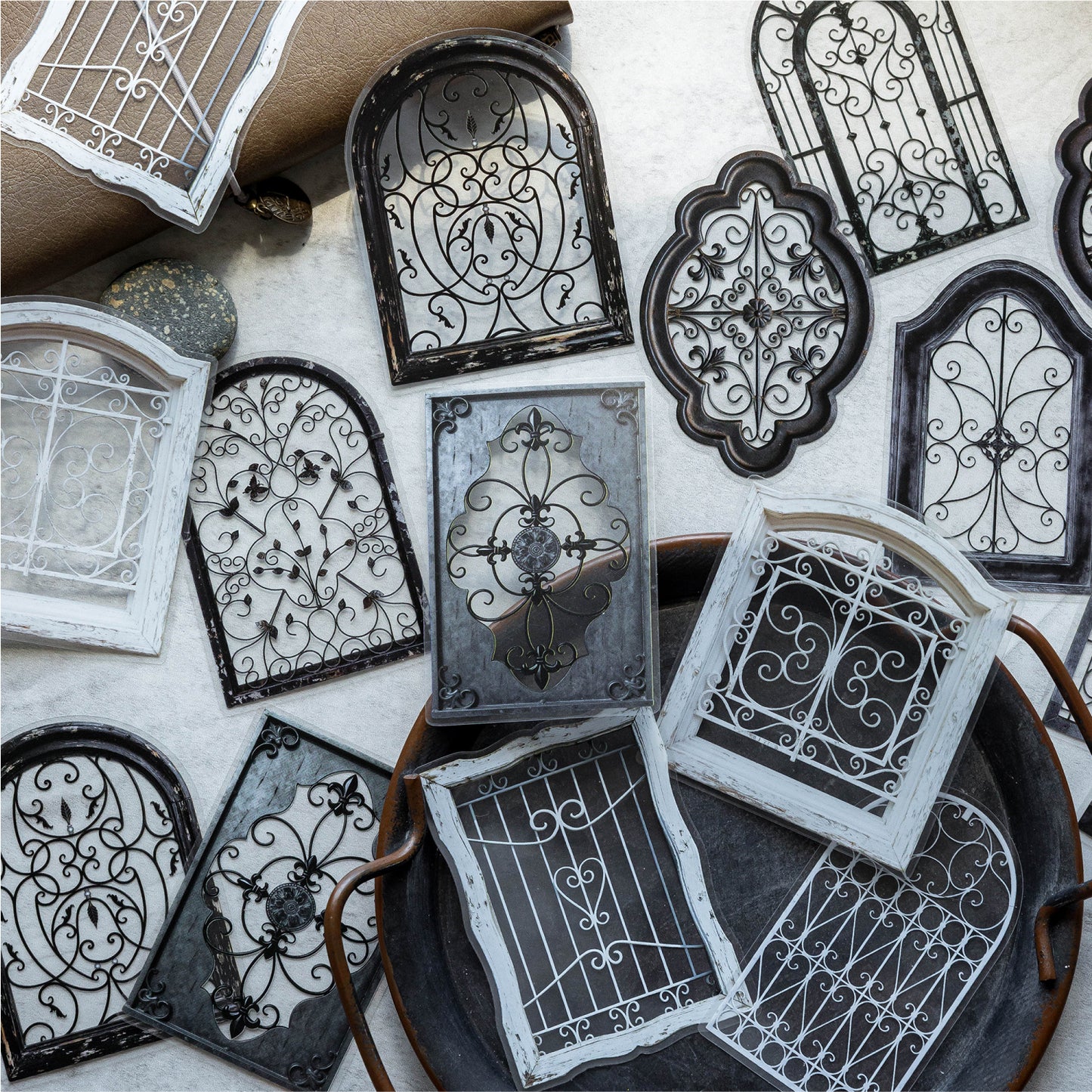 Iron Floral Window Stickers