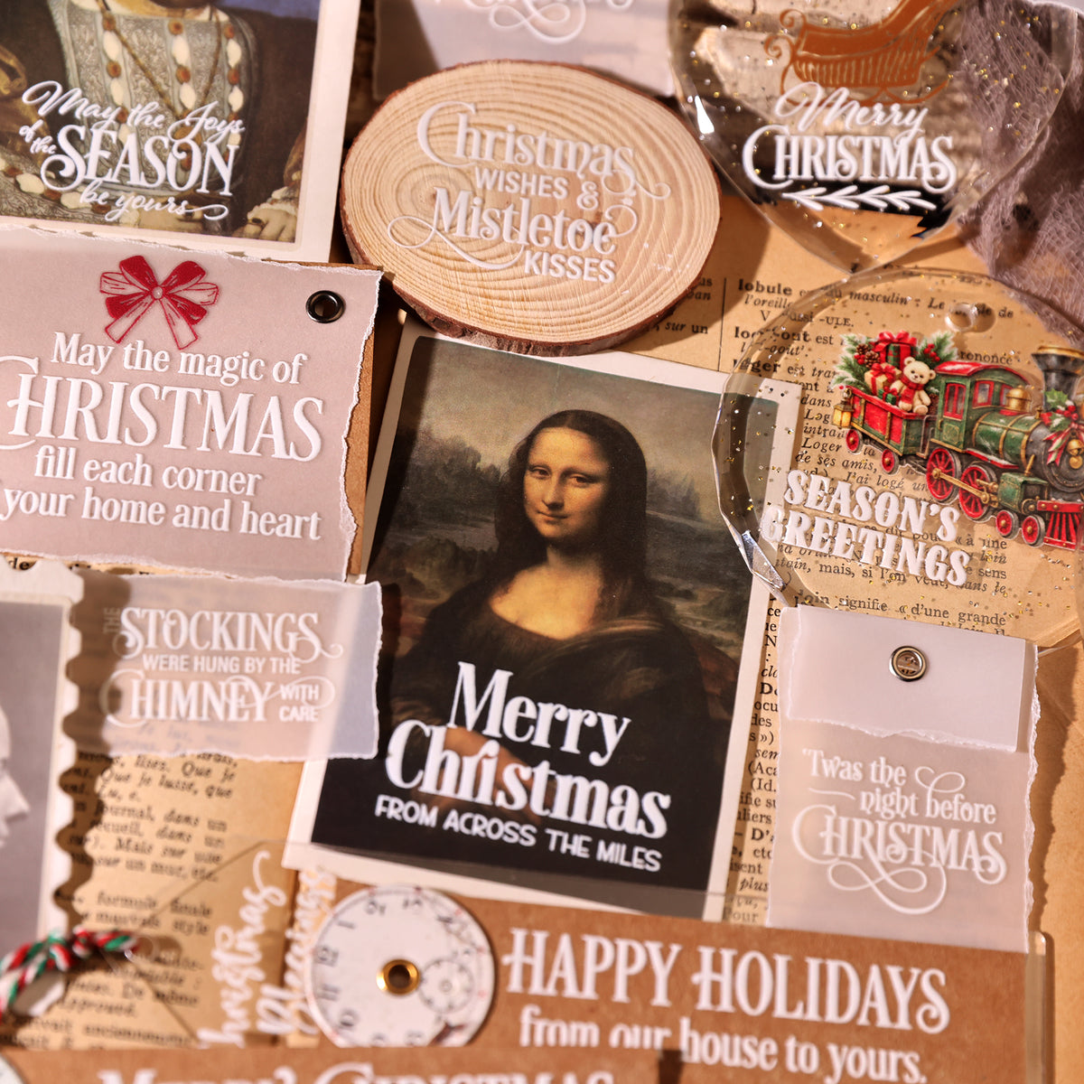 Christmas Holiday Words Transfer Stickers