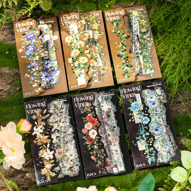 Floral Vine Stripe Stickers