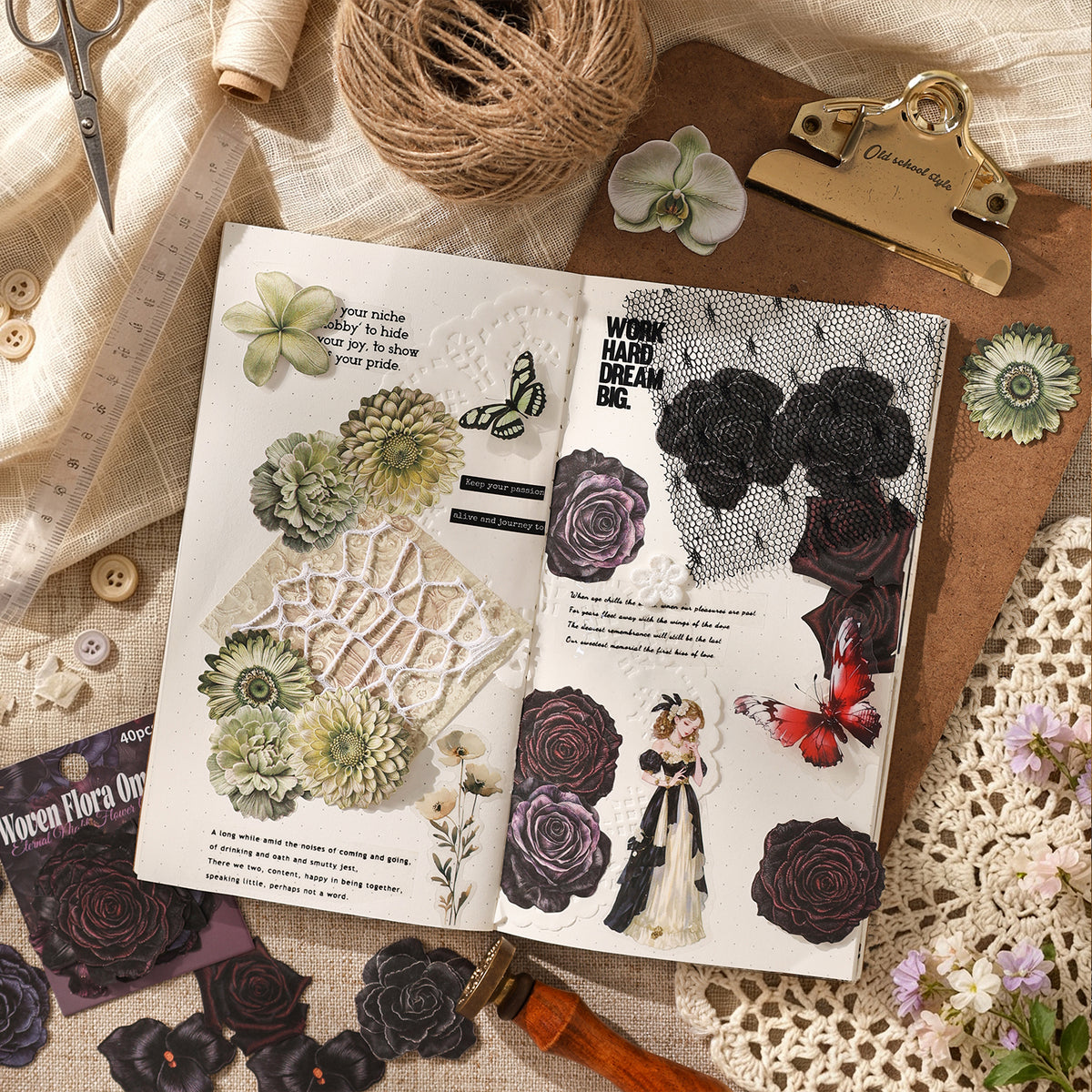 Woven Floral Omnia Stickers