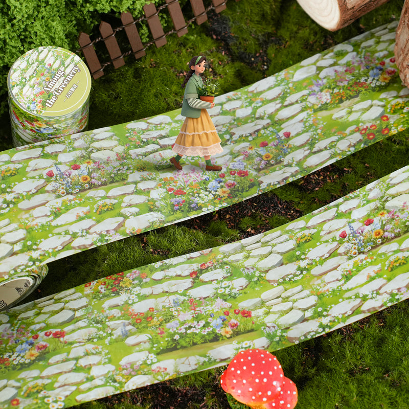 Strolling Under Green Shade Tape
