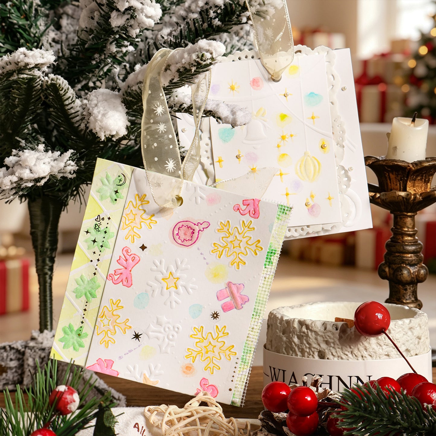 Christmas Winter Tales embossed Papers