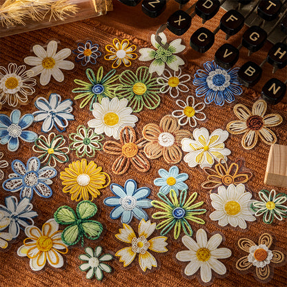 Vintage Embroidered Floral Stickers