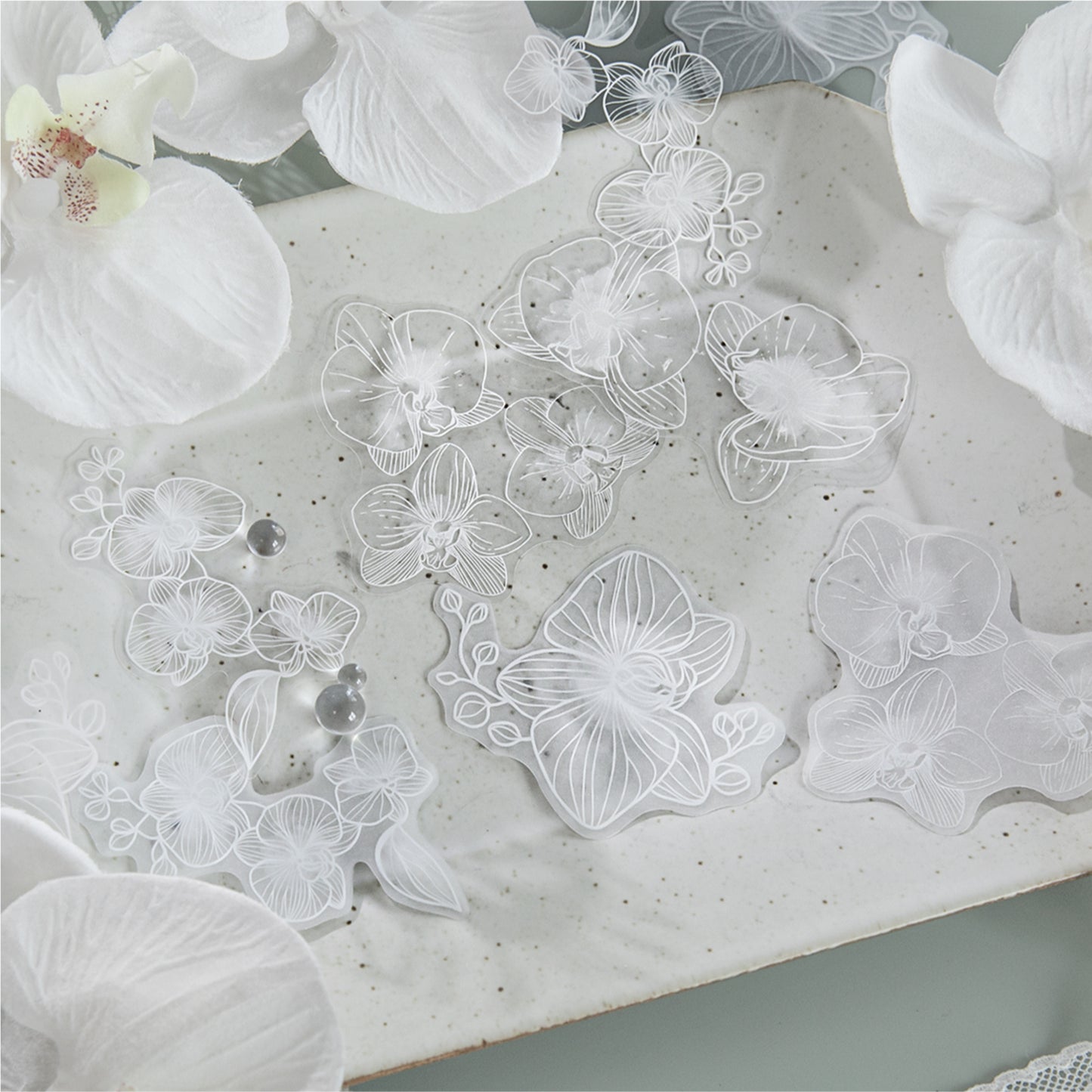 Moonlit Floral Shadows Stickers