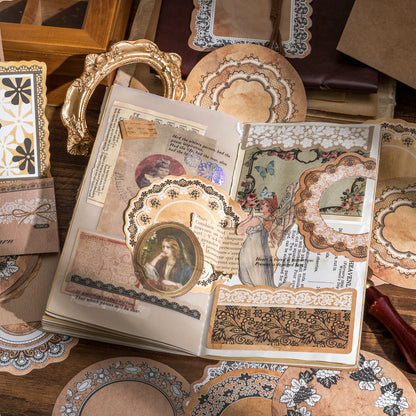 Vintage Yellowed Lace Paper