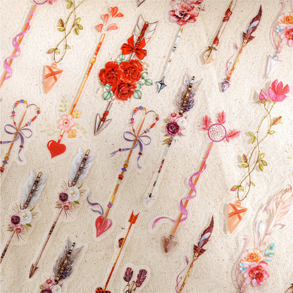 Vintage Feather Traces Stickers