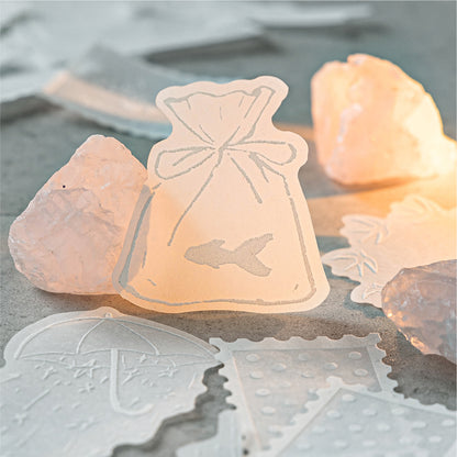 White Mist Journal Puffy Stickers