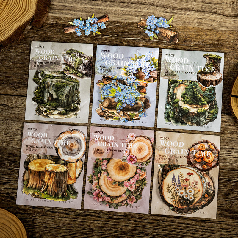 Wood Grain Time Stickers