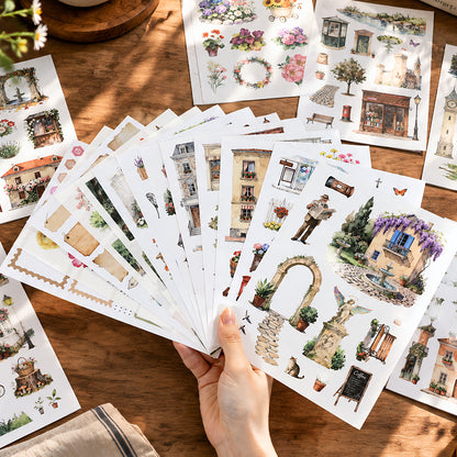 Charming Town Sticker Book