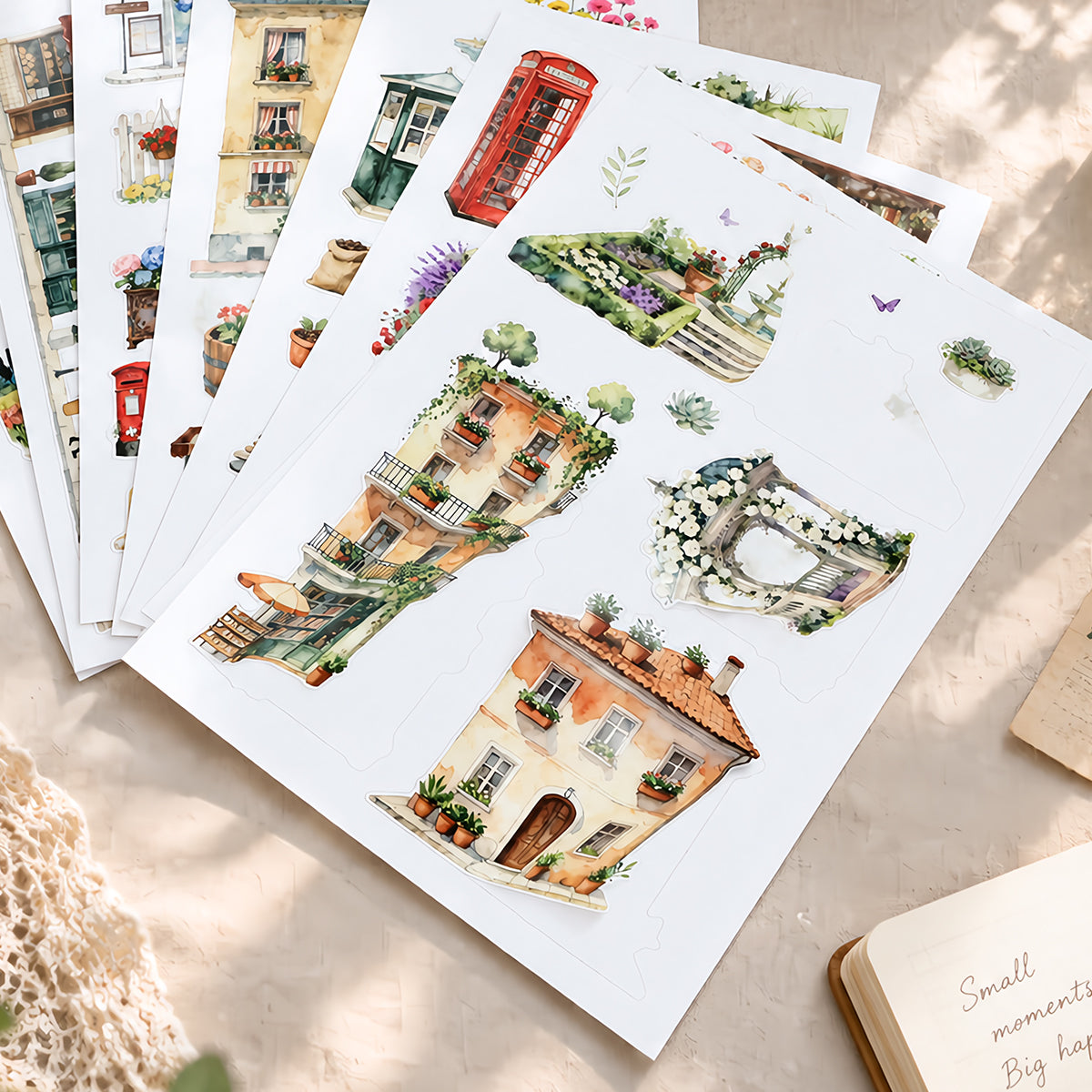 Charming Town Sticker Book