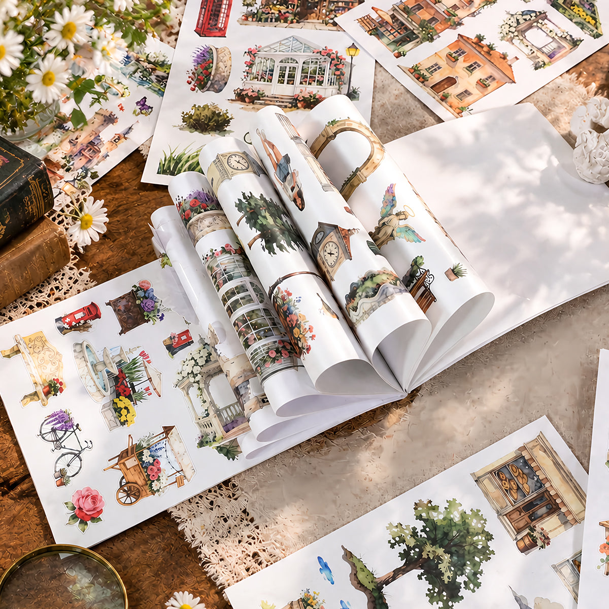 Charming Town Sticker Book