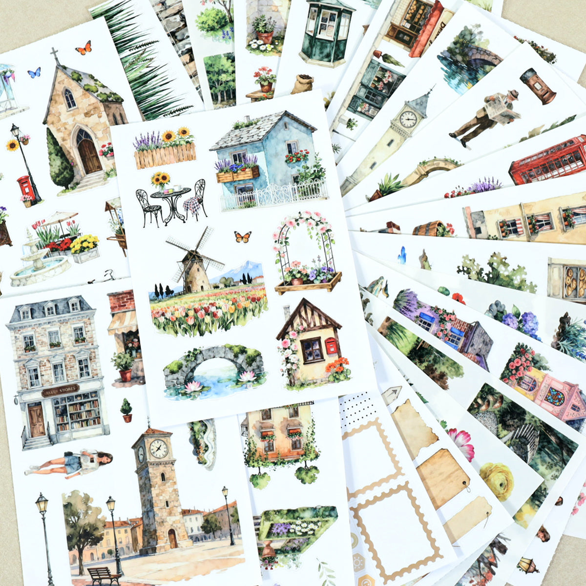 Charming Town Sticker Book