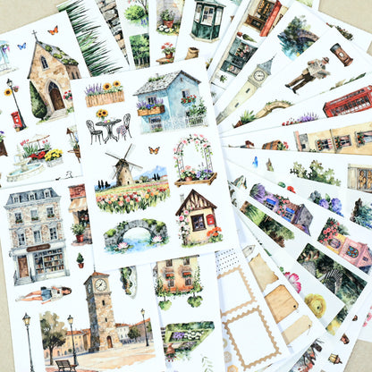 Charming Town Sticker Book
