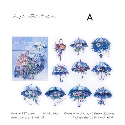 Floral Umbrella Concerto Stickers