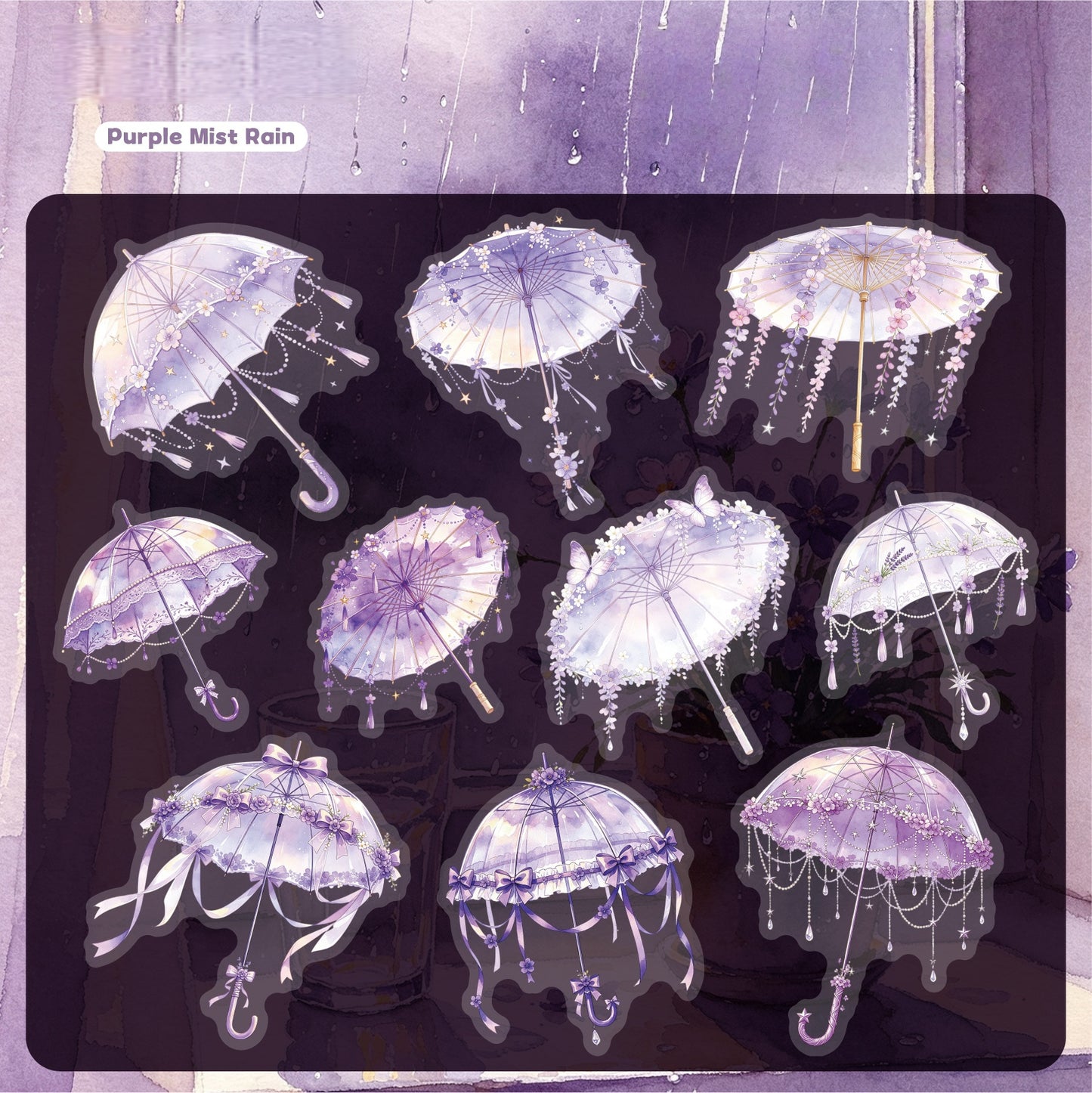 Raincloud Umbrella Stickers