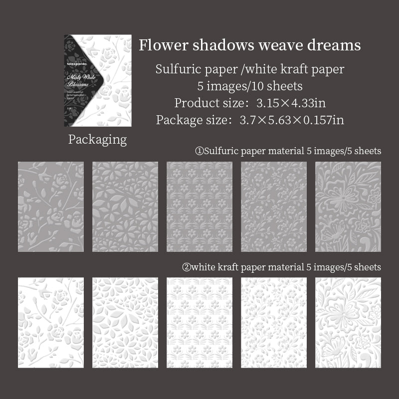 Misty White Blossoms Papers