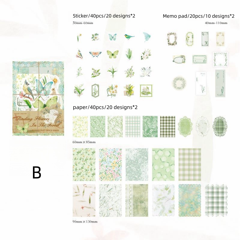 Retro Watercolor Floral Material Pack