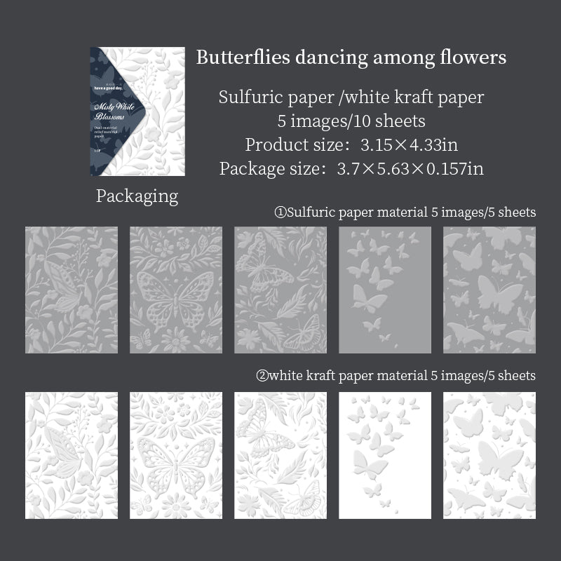 Misty White Blossoms Papers
