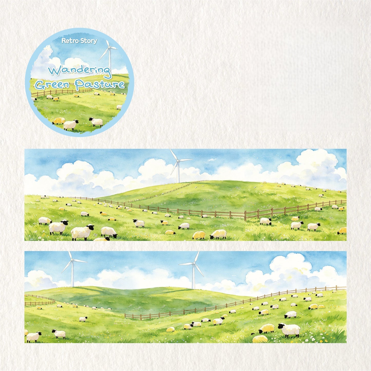 Wandering Green Pasture Washi Tape